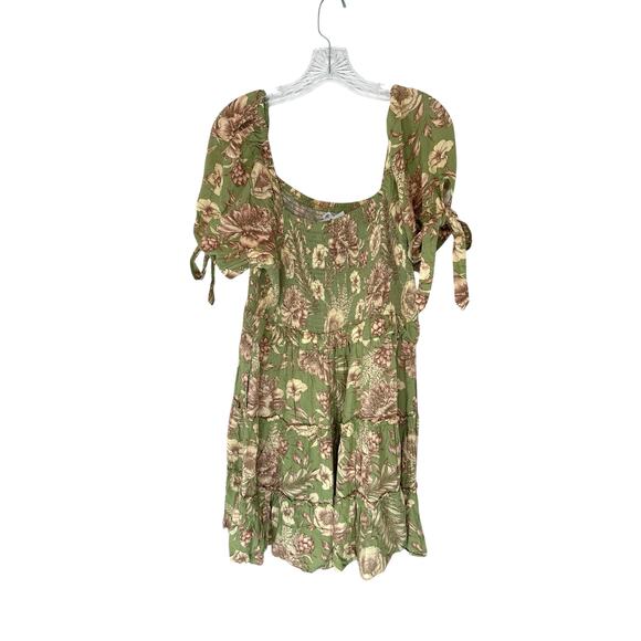 Agua Bendita Target Smocked Tiered Romantic Floral Tile Puff Sleeve Dress Large - Picture 10 of 13